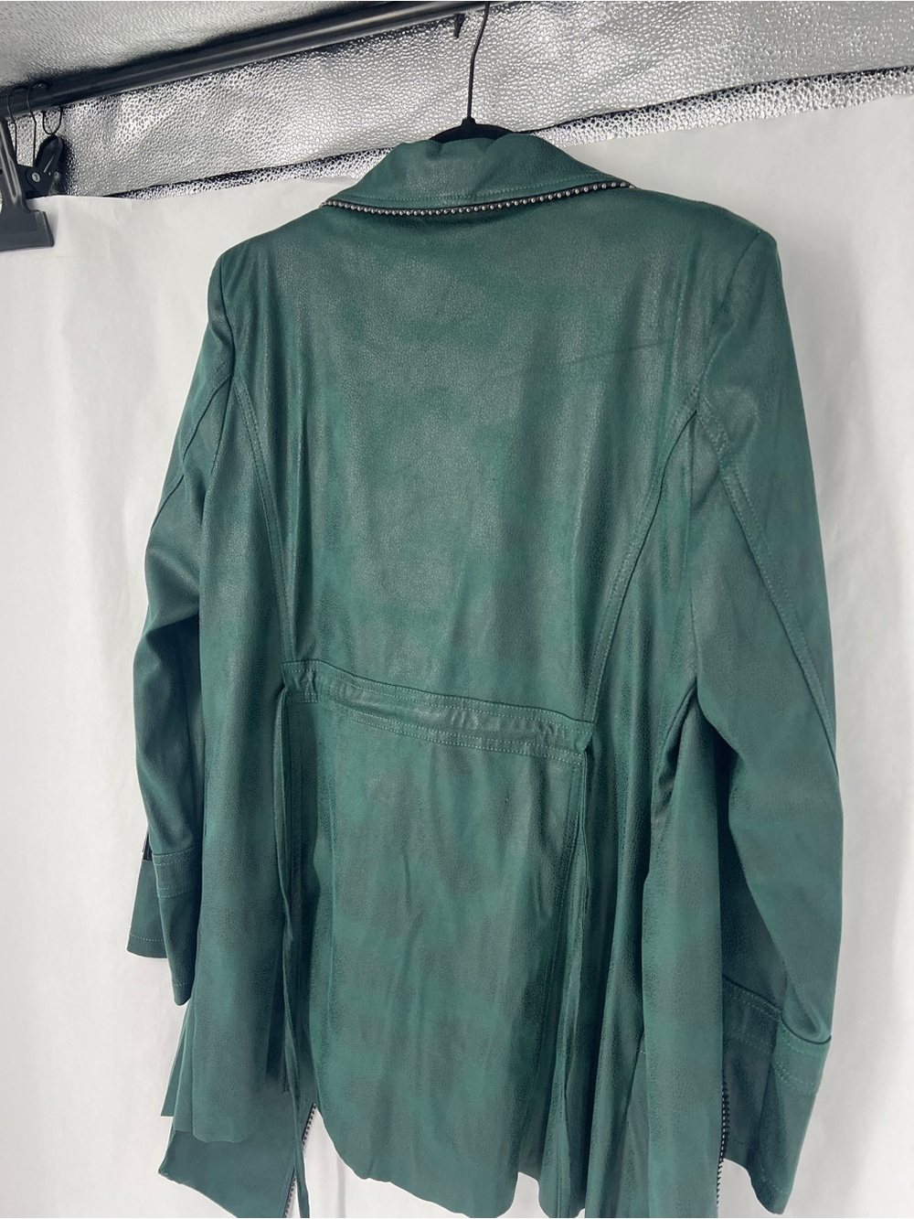 INSIGHT Forest Green Faux Leather Moto blazer - Picture 9 of 14